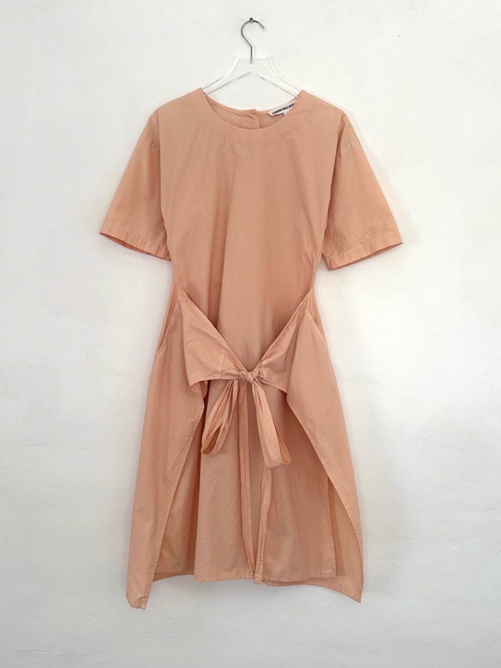 Caron Callahan Pia Dress boxy cotton shirtdress shirt top peach melon XS S M O/S